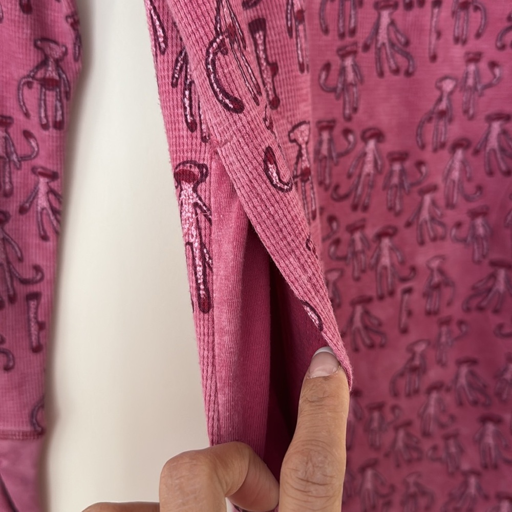 Munki Munki Raspberry Long Sleeve Top with Pattern - Picture 2 of 8